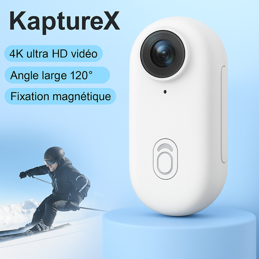 KaptureX – Caméra Sport 4K Mini & Résistante pour Aventures Outdoor