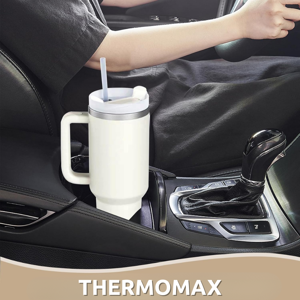 ThermoMax – Gobelet Isotherme 1200ML avec Poignée & Paille Intégrée