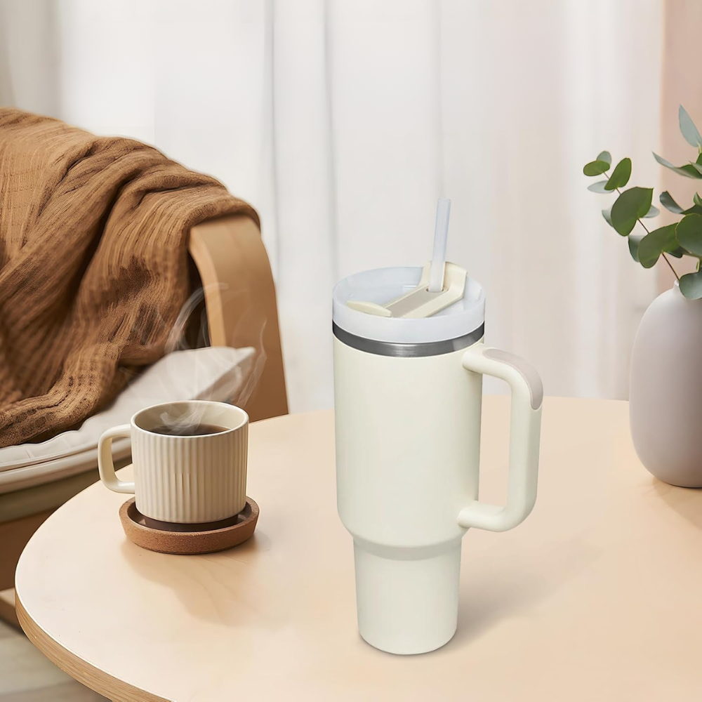 ThermoMax – Gobelet Isotherme 1200ML avec Poignée & Paille Intégrée