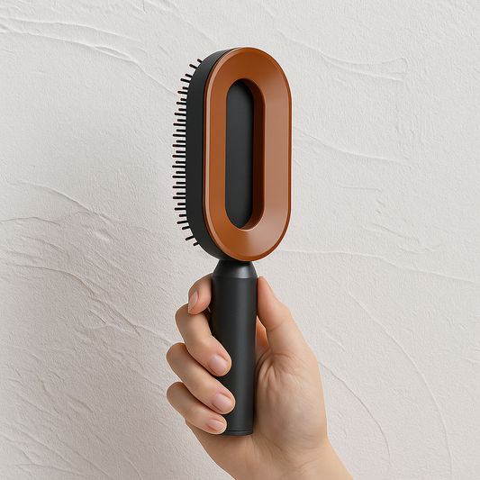 Brosse Éclat Auto-Nettoyante – Démêlez, Massez et Brillez en Un Clic !