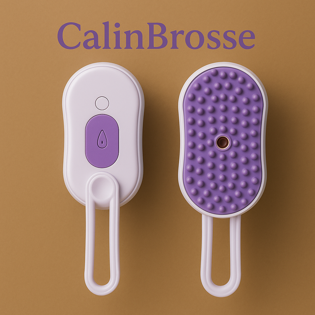 CalinBrosse – Brosse vapeur douce 3-en-1 pour animaux de compagnie